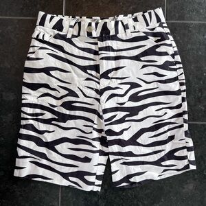 Black and White Zebra Golf Shorts Swim